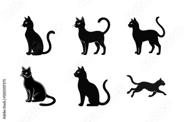 Fototapeta black cat silhouettes
