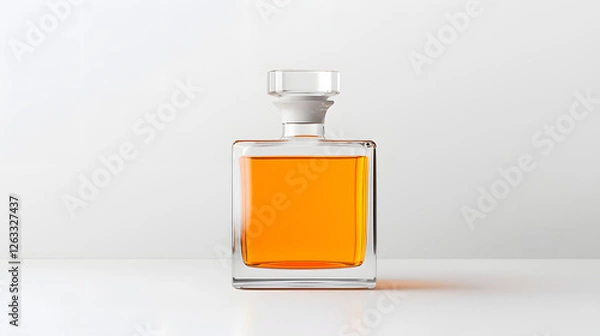 Fototapeta Elegant whiskey decanter with amber liquid, perfect for bar accessories and home decor. Ideal for gifting or personal use, adding sophistication to any setting