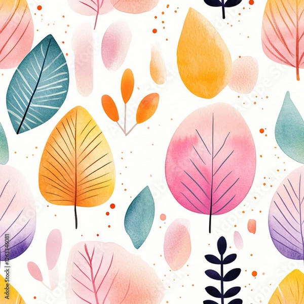 Fototapeta Colorful autumn leaf pattern design for seasonal decorations and artistic projects