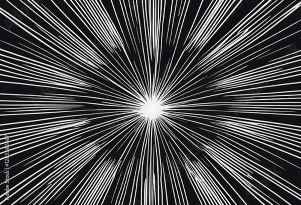 Fototapeta Abstract Radiating Light Streaks on Dark Background - Energy Burst