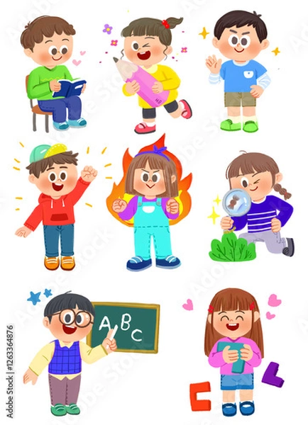 Fototapeta 귀여운 어린이 캐릭터모음