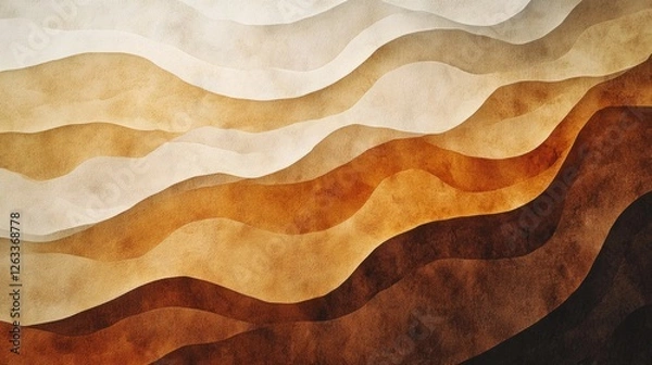 Obraz Brown and White Waves Abstract Painting