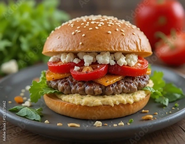 Obraz different types of hamburgers