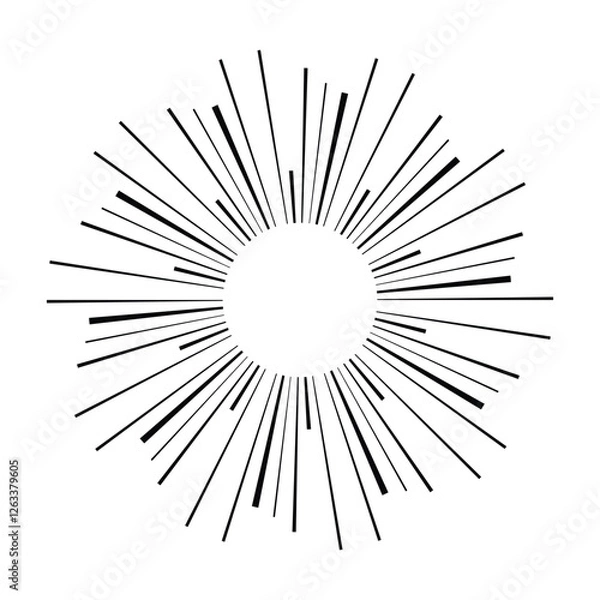 Fototapeta Sun icon, sunburst vector illustration element for design