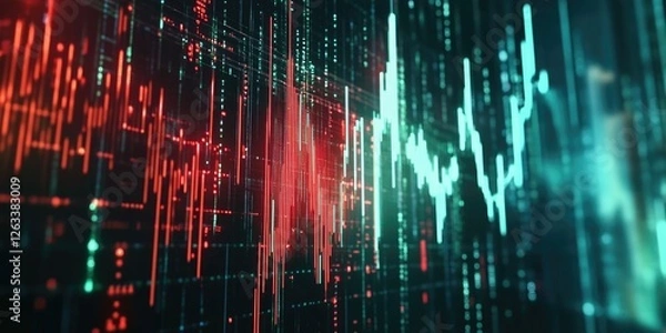 Fototapeta Computer Screen with Red and Green Lights