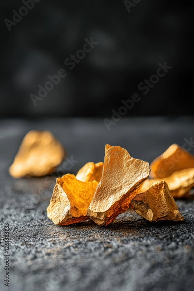 Fototapeta Discover the Allure of Gold: Exquisite Textures and Unique Pieces Capturing the Beauty of Natural Wealth through the Lens of Industry and Craftsmanship