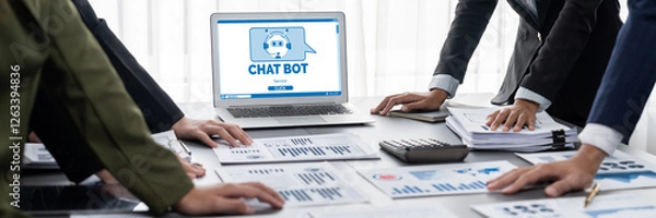 Fototapeta Chatbot software application for brisk online business that automatically reply to customer questions