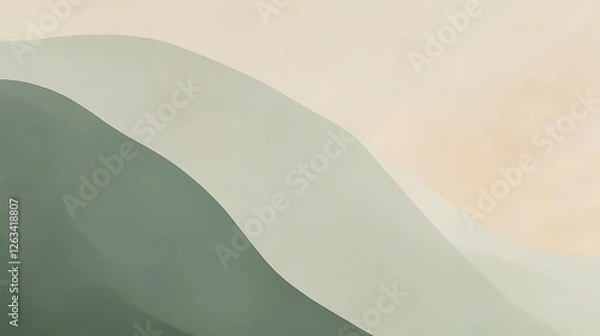 Fototapeta Abstract Green Beige Wave Pattern Background