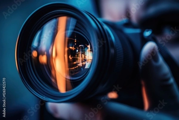 Fototapeta A person holding and framing a shot with a camera