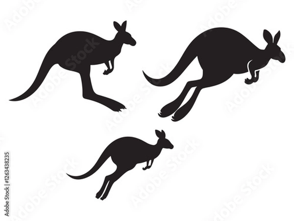 Fototapeta kangaroo vector silhouettes set