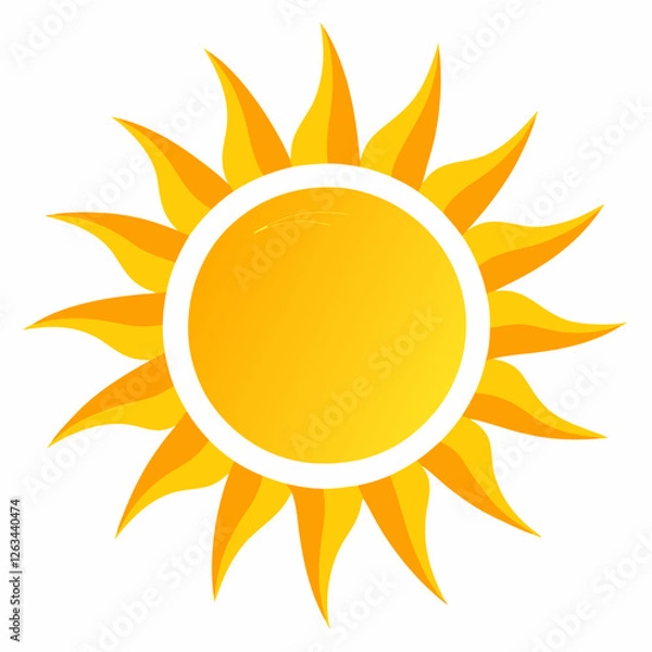 Fototapeta Bright Yellow Sun Graphic Design for Summer