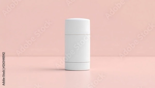 Obraz Minimalist White Deodorant Stick on Pink Background