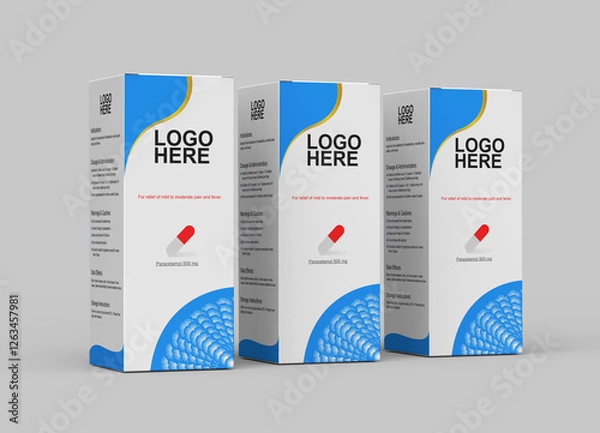 Obraz Medicine packaging mockup, packaging mockup
product package mockup