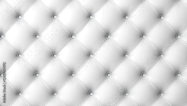Fototapeta White tufted leather texture, diamond pattern, background, upholstery