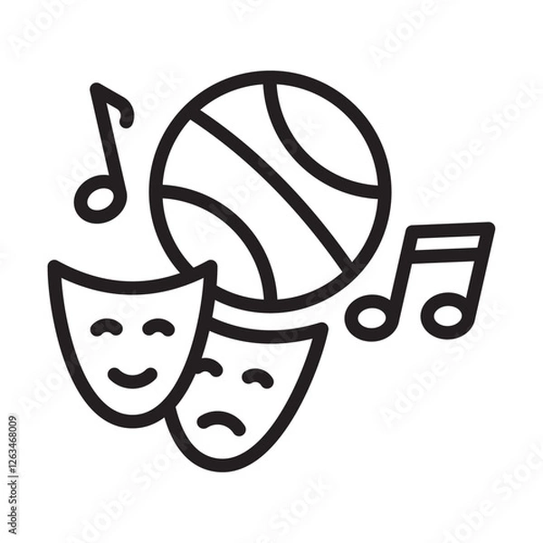 Fototapeta Extracurricular activities icon Thin line illustration