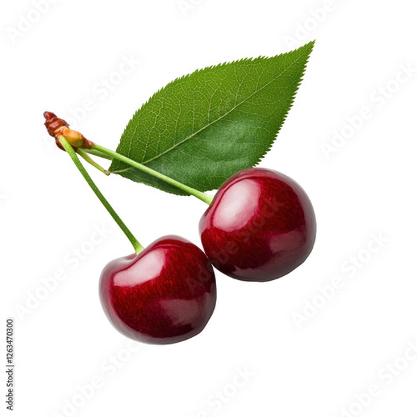Fototapeta cherries on a white background
