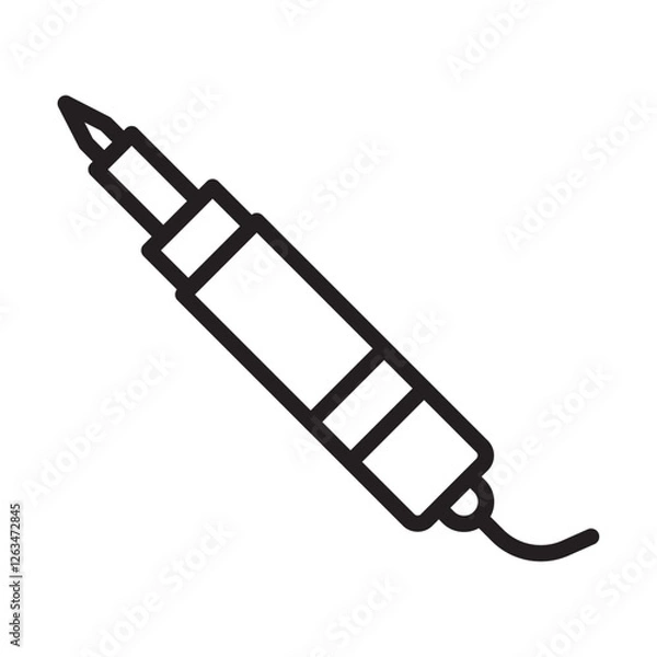 Fototapeta Soldering iron icon Thin line illustration