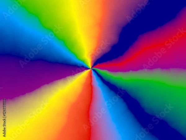 Obraz カラフルな波紋 レインボー背景 放射状