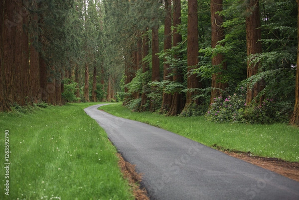 Obraz Amazing natural landscape, road in the forest 
