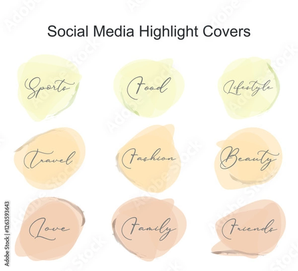 Fototapeta vector set of instagram story highlight cover icons