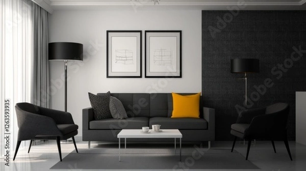 Fototapeta Modern Interior Living Room