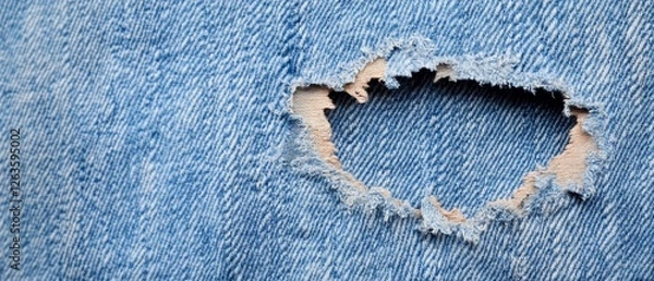 Obraz Ripped denim jeans close-up. Texture background (1)