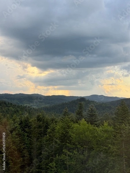 Obraz sunset in the mountains