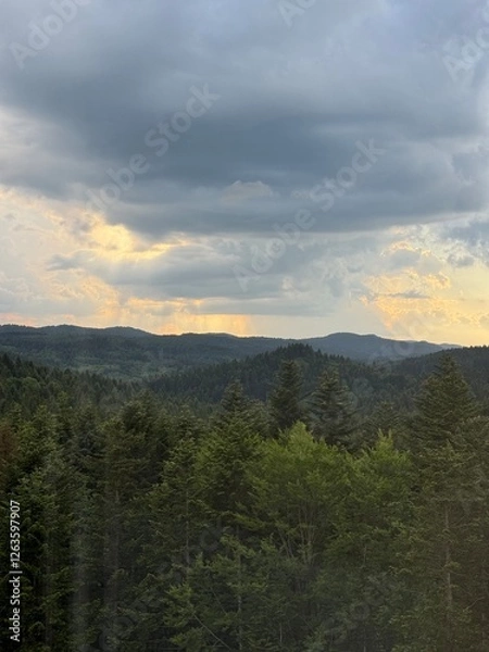 Obraz sunset in the mountains