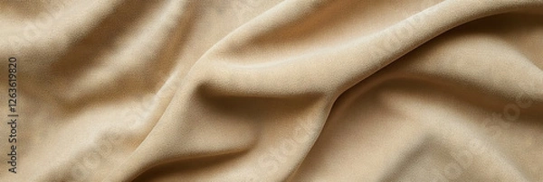 Fototapeta Soft texture of sand beige suede fabric with visible grain and short nap for background use