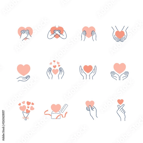 Obraz ハートのアイコンセット