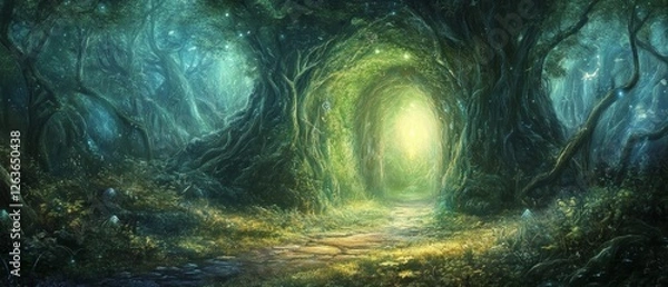 Fototapeta Enchanted Portal in Luminous Forest Path