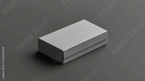 Fototapeta Elegant grey box mockup showcasing premium packaging against a deep black background
