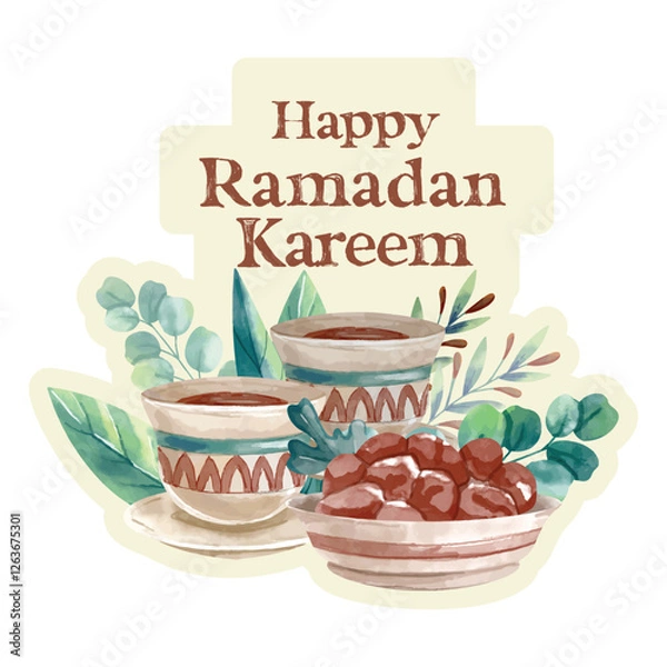 Obraz Ramadan sticker design