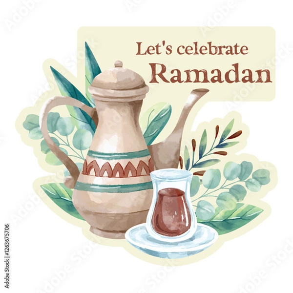 Obraz Ramadan sticker design