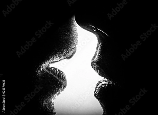 Obraz kiss shadow silhouette
