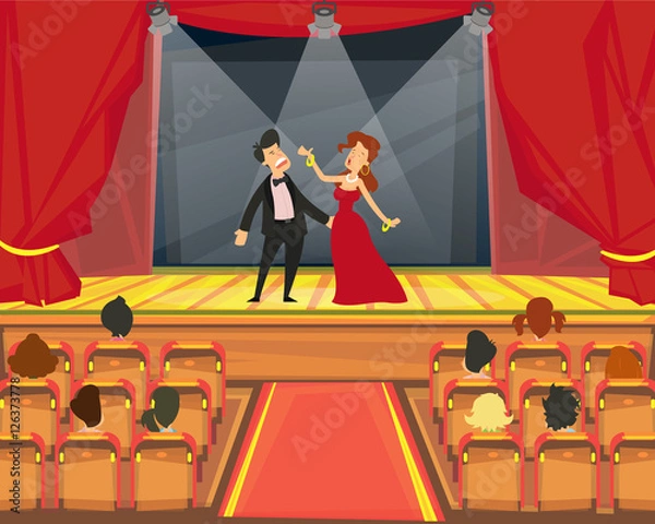 Obraz Spectators watch representation in the theater.