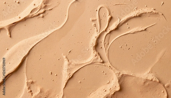 Obraz Textured clay surface with fluid patterns, artistic expression