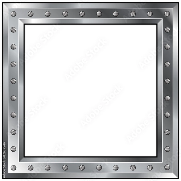 Fototapeta Vector metal frame with bolts