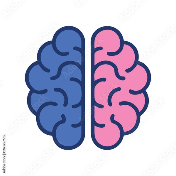 Fototapeta Psychiatry brain split into two hemispheres