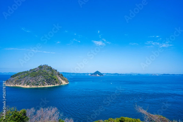 Fototapeta 海と島と太陽と