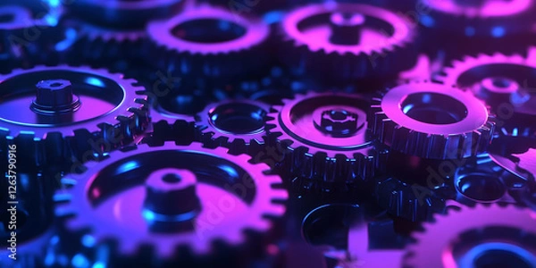 Obraz Interlocking Gears: Precise Machine Components in Motion
