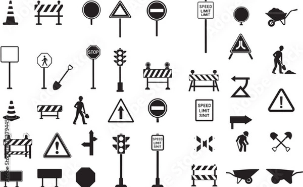 Obraz Traffic and Construction Control Icons