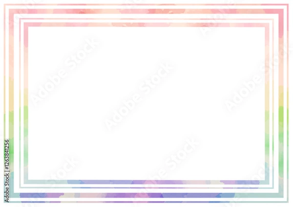 Fototapeta 水彩で描いたカラフルなフレーム