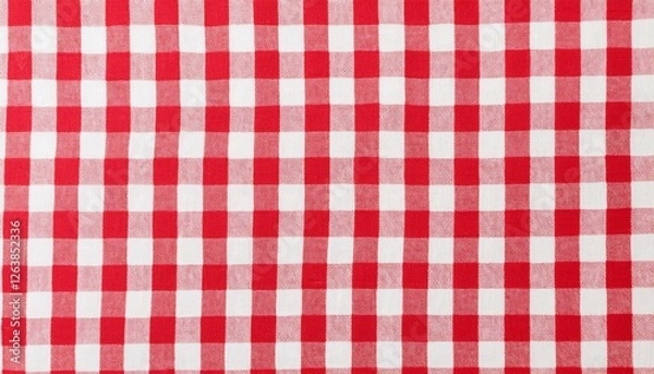 Fototapeta Red and white checkered tablecloth pattern. Tablecloth seamless pattern. Red color.	
