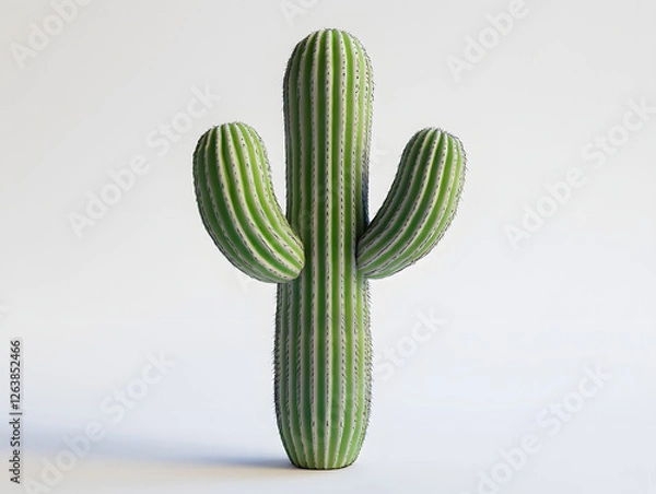 Fototapeta Three-Armed Saguaro Cactus Render