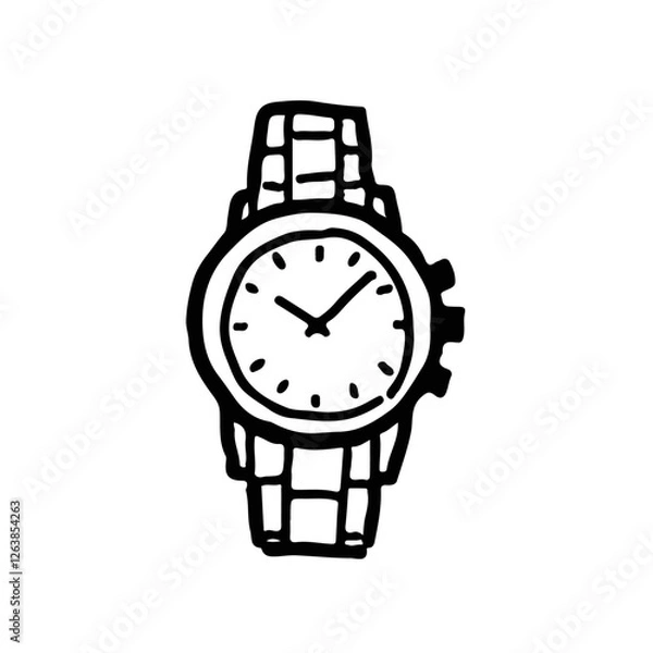 Obraz 紳士用の時計のかわいい線画イラスト