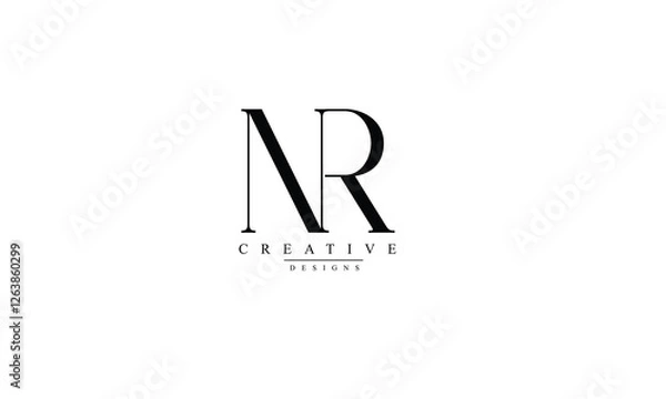 Fototapeta Alphabet letters Initials Monogram logo NR RN N R