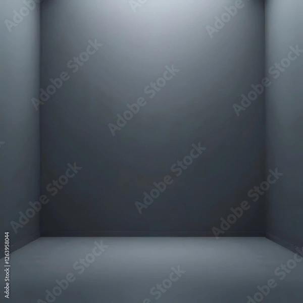 Fototapeta Empty Gray Room Interior with Spot Lighting for Product Display