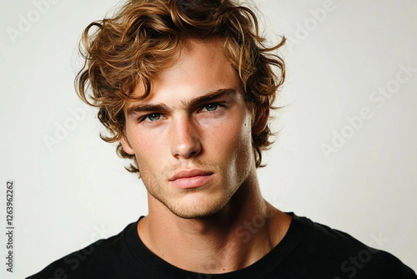 Obraz Man portrait on white background	
