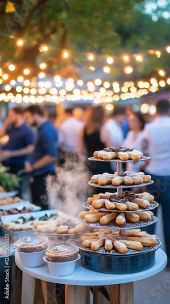 Obraz Churros tower at outdoor evening event